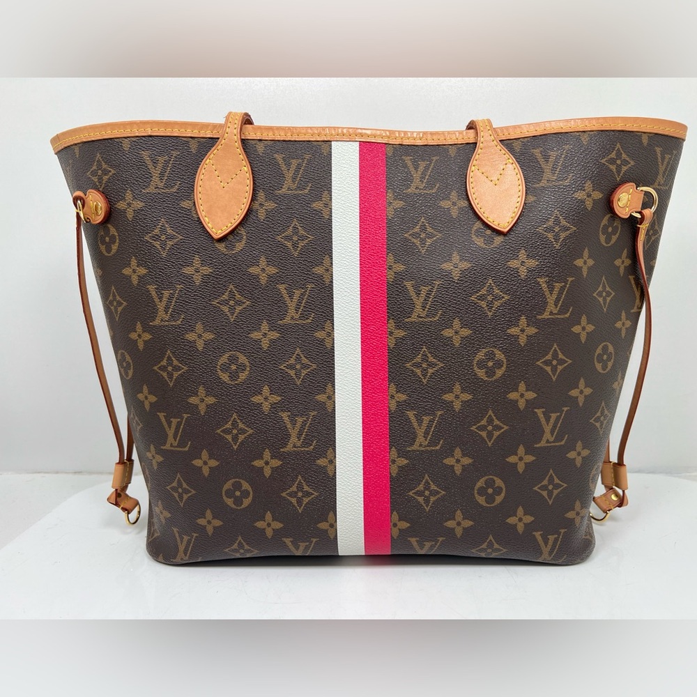 LOUIS VUITTON Neverfull My LV Heritage MM Monogram With Pouch Pink Stripes - Picture 2 of 14